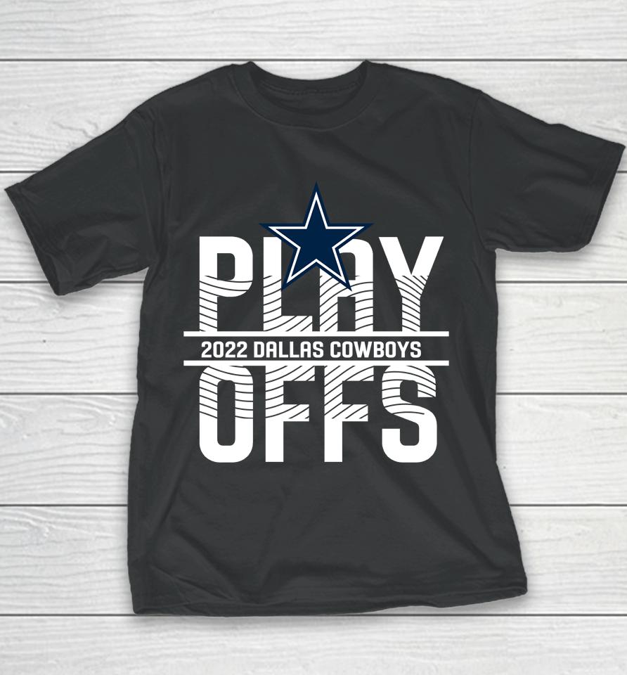 Black Dallas Cowboys Anthracite 2022 Nfl Playoffs Iconic Champion Youth T-Shirt