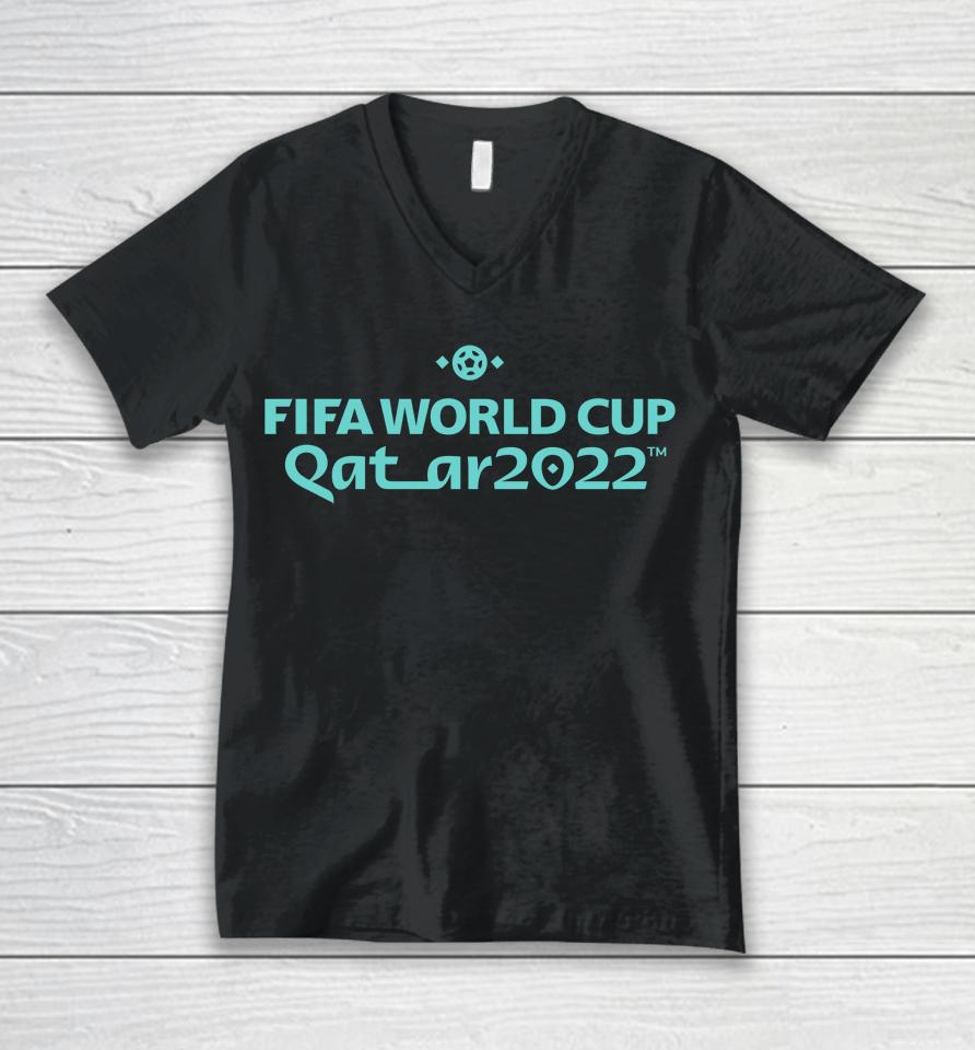 Black Fifa World Cup Qatar 2022 Mark Unisex V-Neck T-Shirt