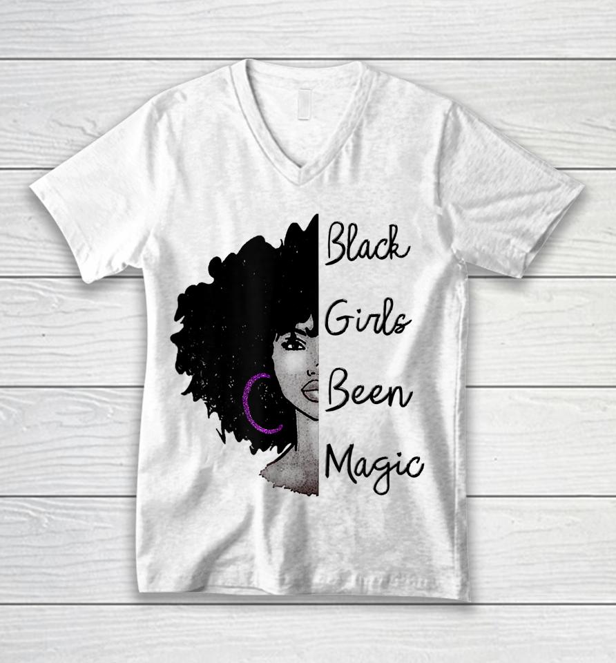 Black Girls Been Magic African Queen Unisex V-Neck T-Shirt