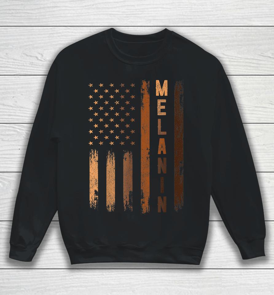 Black History African American Flag Melanin Sweatshirt