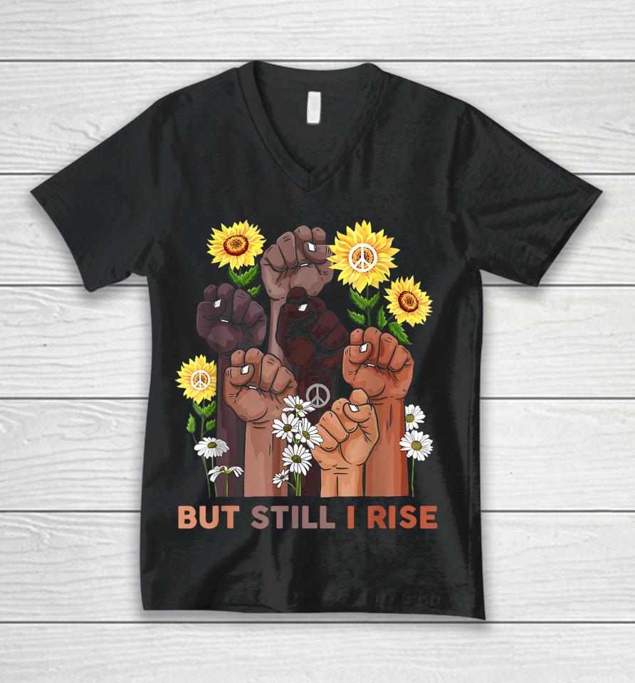 Black History Month But Still I Rise African Afro Pride Unisex V-Neck T-Shirt