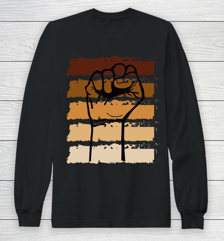 Black History Month Fist Gifts Hands Up Long Sleeve T-Shirt