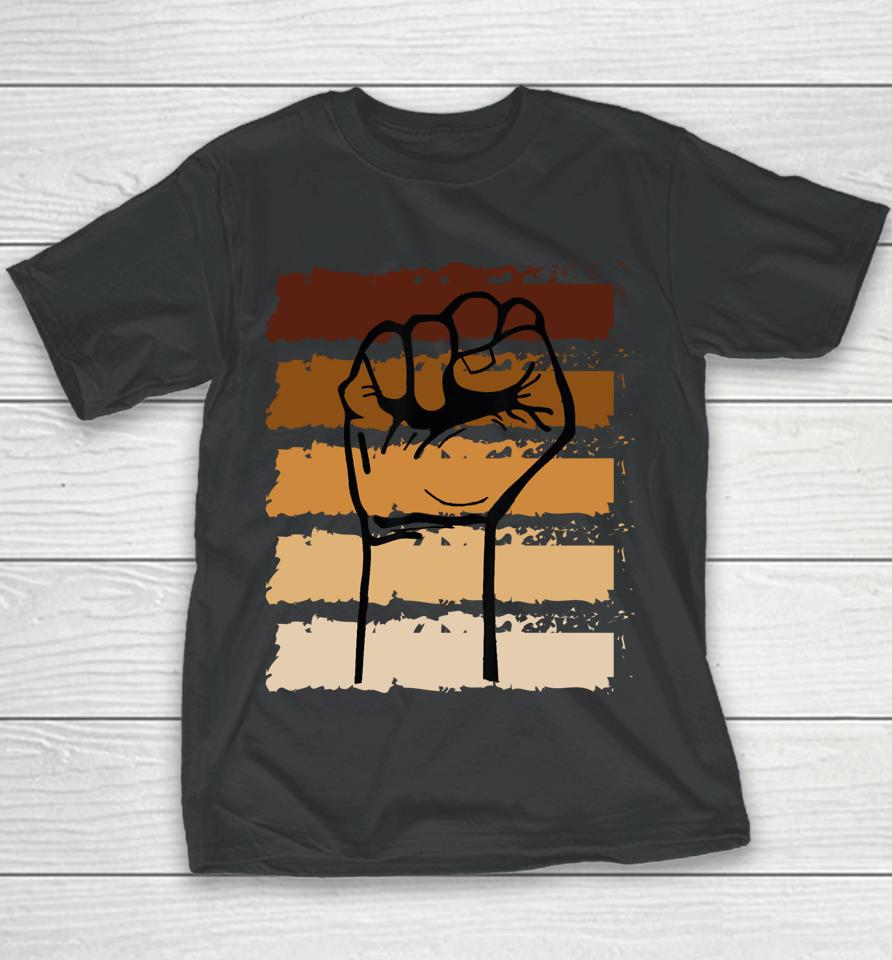Black History Month Fist Gifts Hands Up Youth T-Shirt