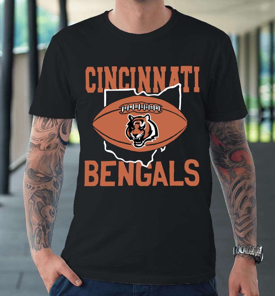 Black Homage Men's Cincinnati Ohio Bengals Premium T-Shirt