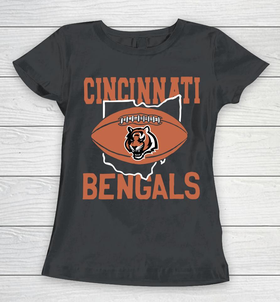 Black Homage Men's Cincinnati Ohio Bengals Women T-Shirt