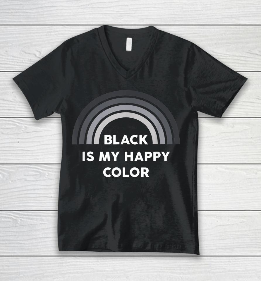 Black Is My Happy Color Unisex V-Neck T-Shirt