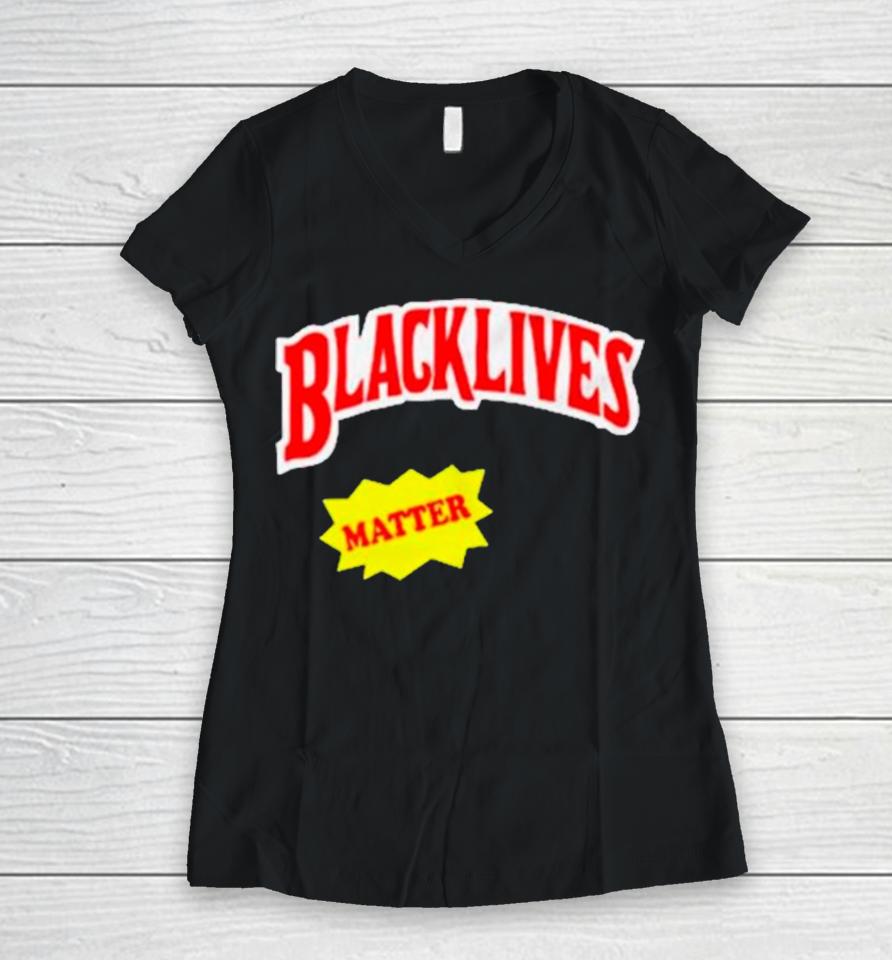 Black Lives Matter Backwoods Style Women V-Neck T-Shirt