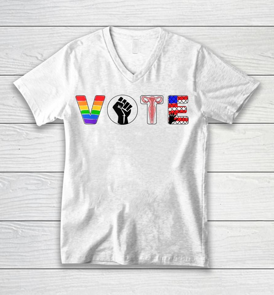 Black Lives Matter Vote Lgbt Gay Rights Feminist Equality Unisex V-Neck T-Shirt