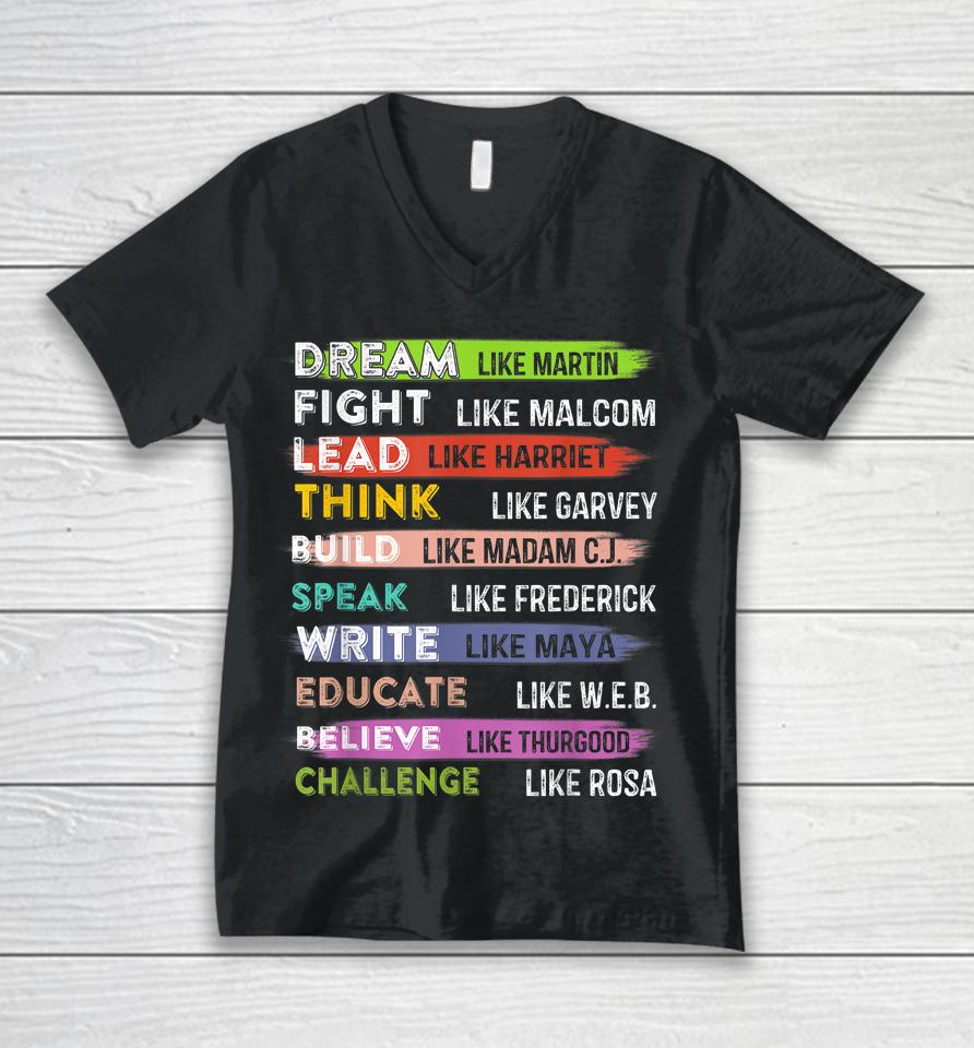 Black Lives Matters Black Leaders Black History Month Unisex V-Neck T-Shirt