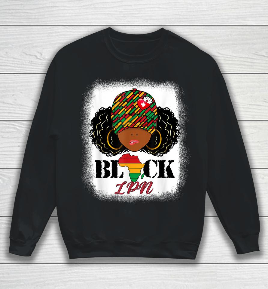 Black Lpn Nurse Messy Bun Pride African Black History Month Sweatshirt
