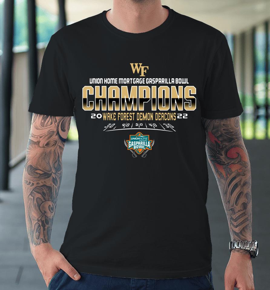 Black Men's Wake Forest 2022 Gasparilla Bowl Champions Premium T-Shirt