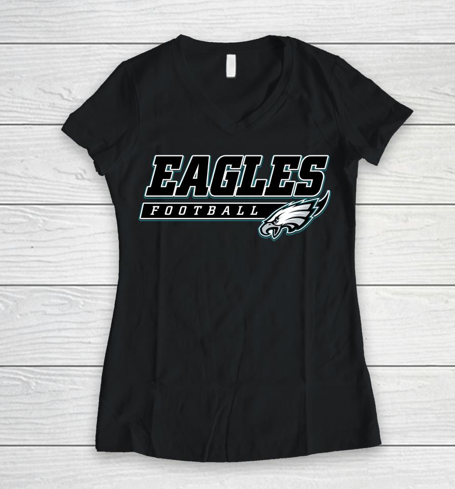 Black Philadelphia Eagles Football Take The Lead Women V-Neck T-Shirt