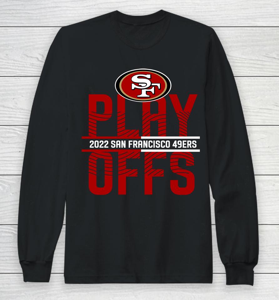 Black San Francisco 49Ers Playoffs Iconic Anthracite 2022 Nfl Long Sleeve T-Shirt