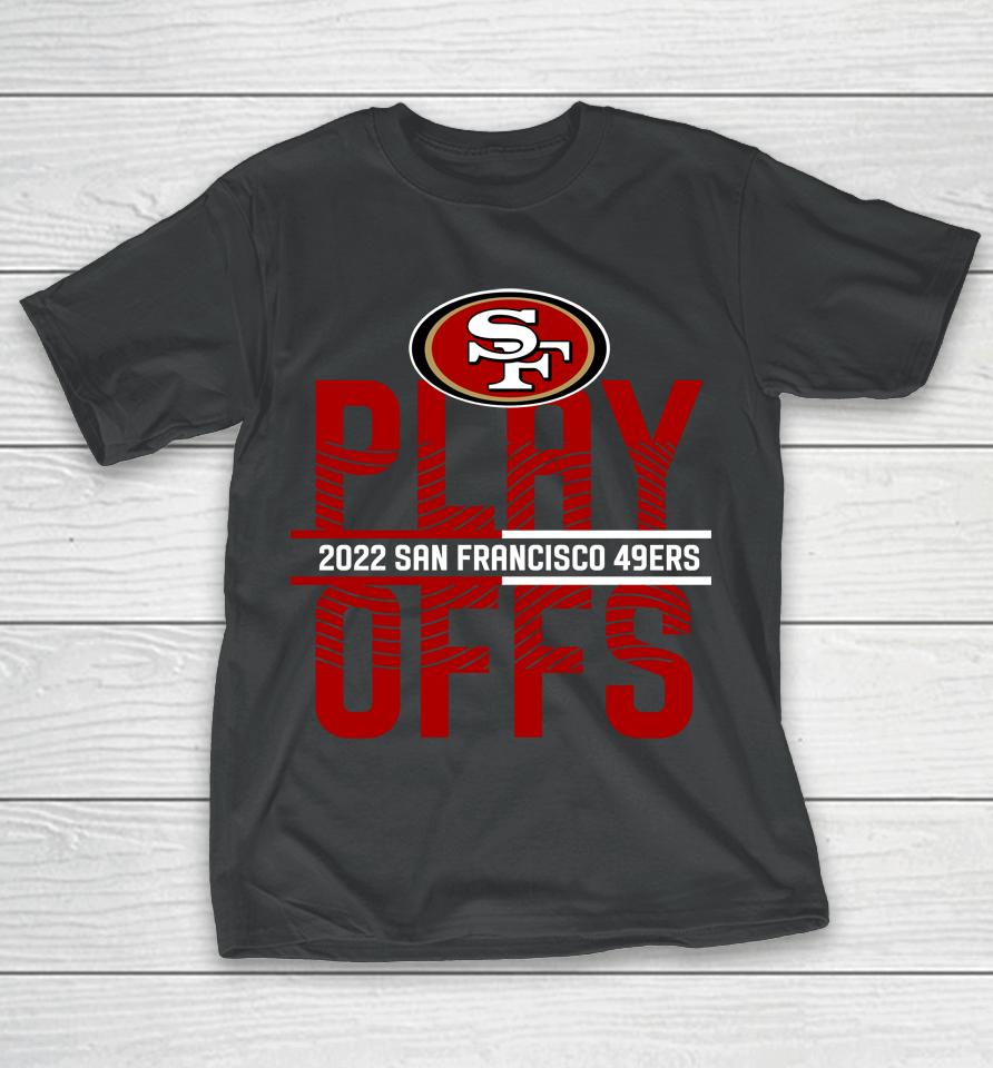 Black San Francisco 49Ers Playoffs Iconic Anthracite 2022 Nfl T-Shirt