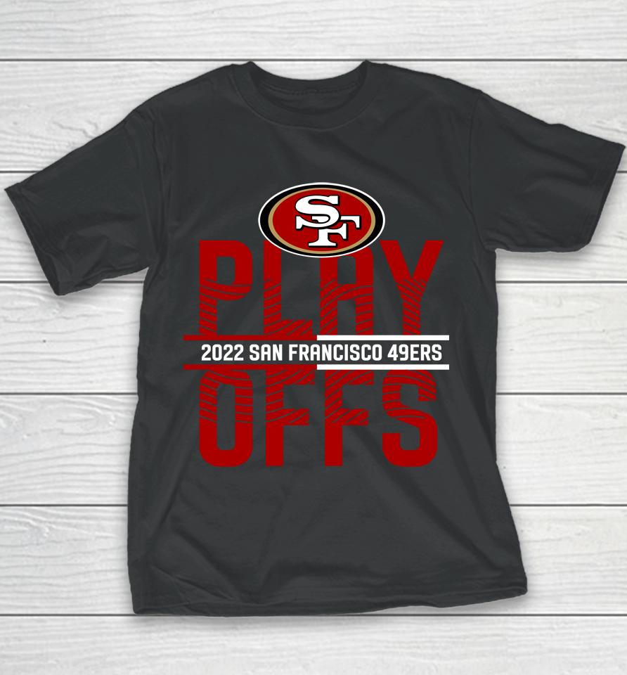 Black San Francisco 49Ers Playoffs Iconic Anthracite 2022 Nfl Youth T-Shirt
