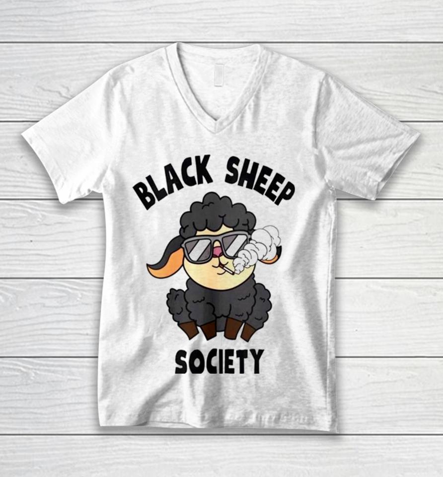 Black Sheep Society Smoking Unisex V-Neck T-Shirt