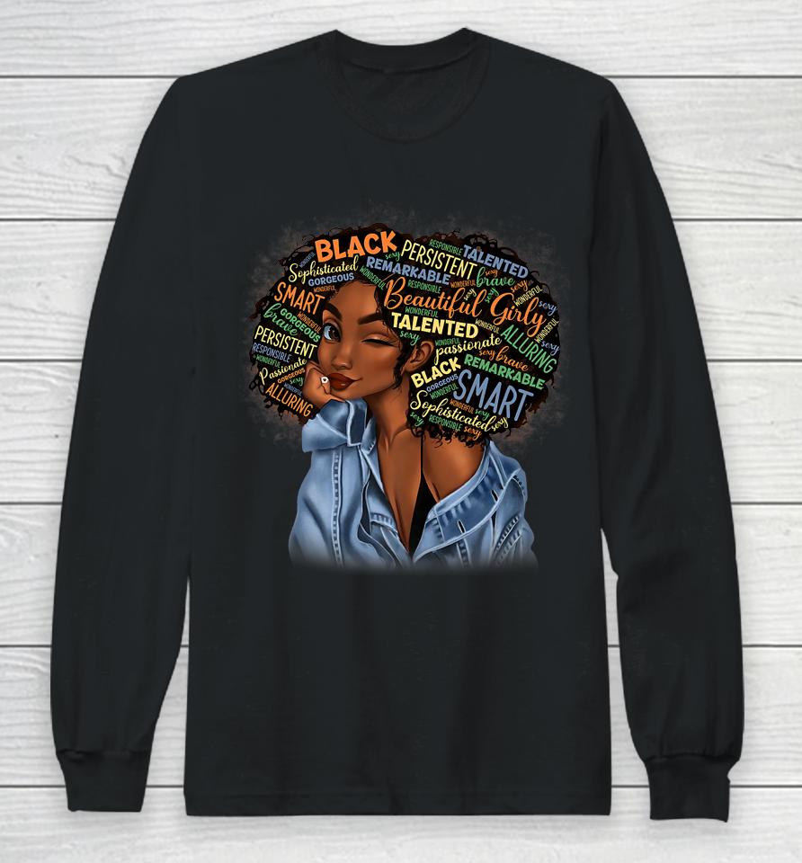 Black Smart Girls Afro Love Melanin African American Long Sleeve T-Shirt