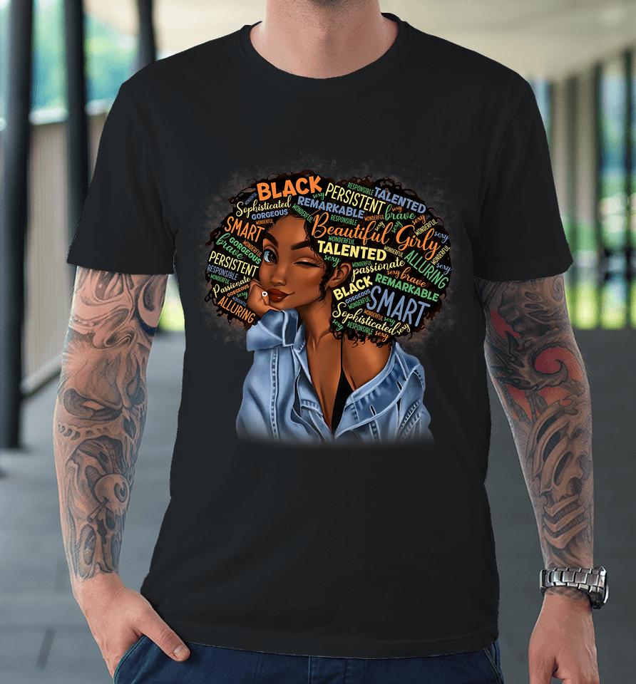 Black Smart Girls Afro Love Melanin African American Premium T-Shirt