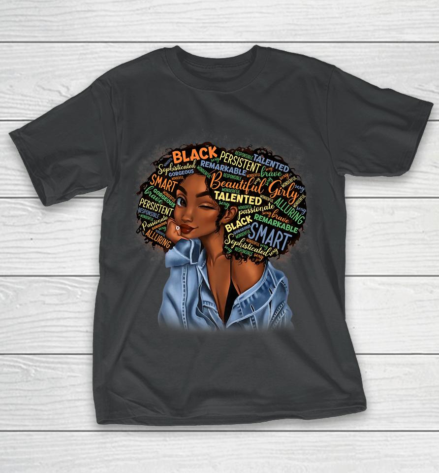 Black Smart Girls Afro Love Melanin African American T-Shirt