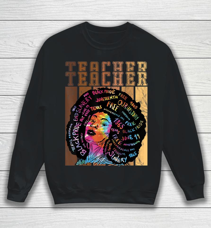 Black Smart Teacher Afro Love Melanin African American Sweatshirt