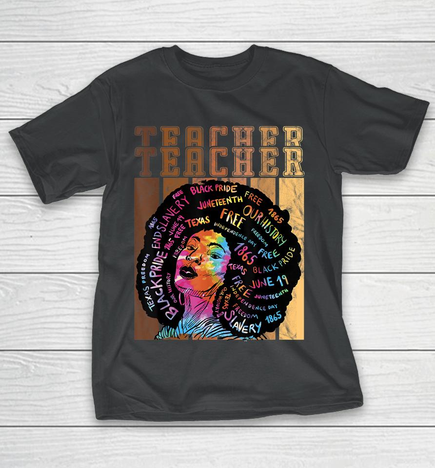Black Smart Teacher Afro Love Melanin African American T-Shirt