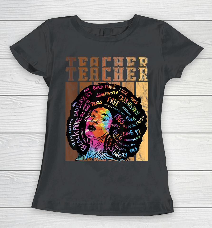 Black Smart Teacher Afro Love Melanin African American Women T-Shirt