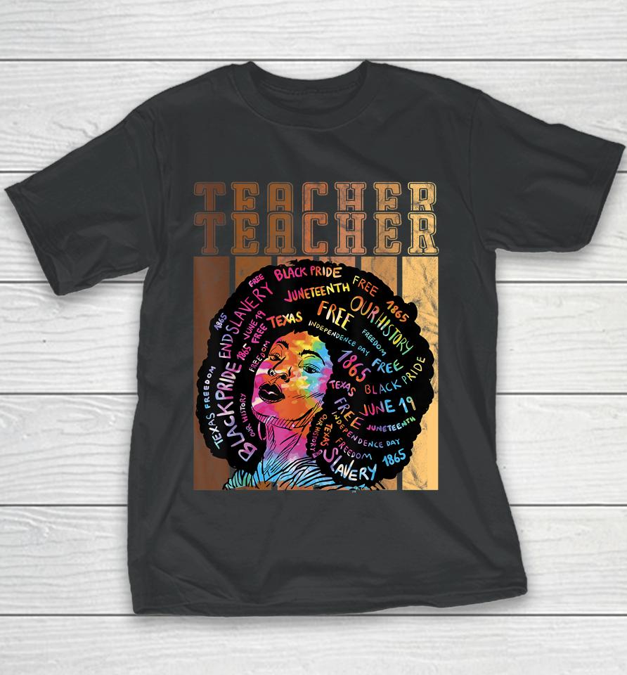 Black Smart Teacher Afro Love Melanin African American Youth T-Shirt