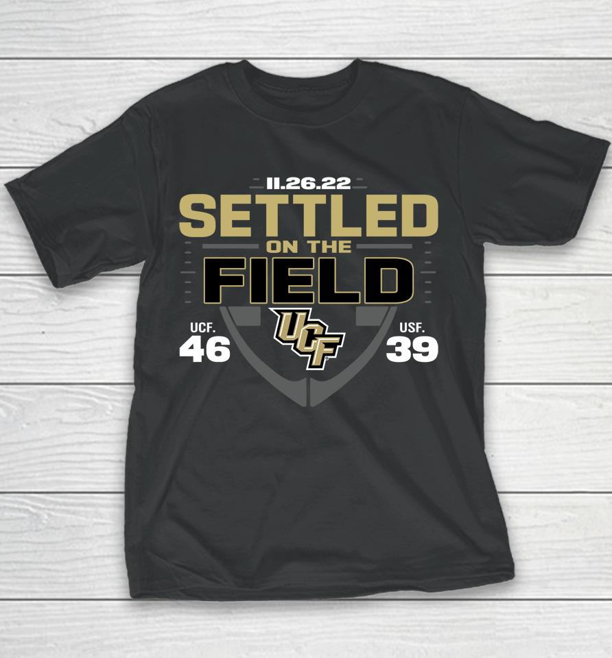 Black Ucf Knights Vs South Florida Bulls 2022 War On I-4 Score Youth T-Shirt