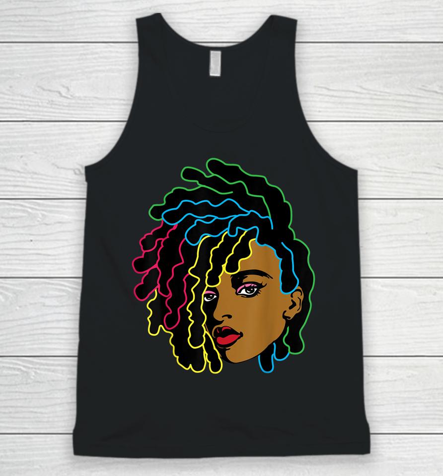 Black Woman African Afro Hair Cool Black History Month Gift Unisex Tank Top
