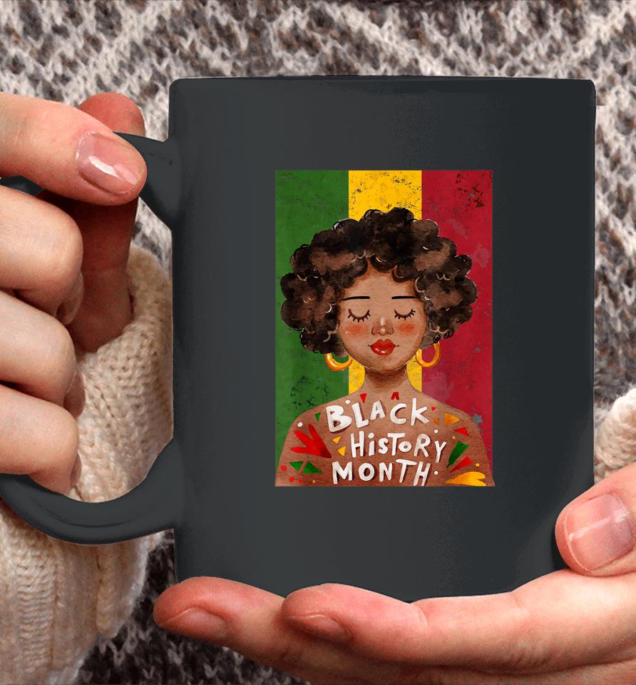 Black Woman Afro Vintage Black History Month Coffee Mug