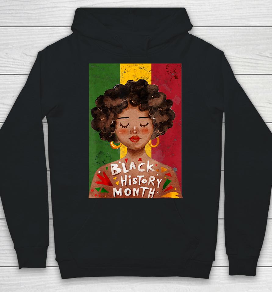 Black Woman Afro Vintage Black History Month Hoodie