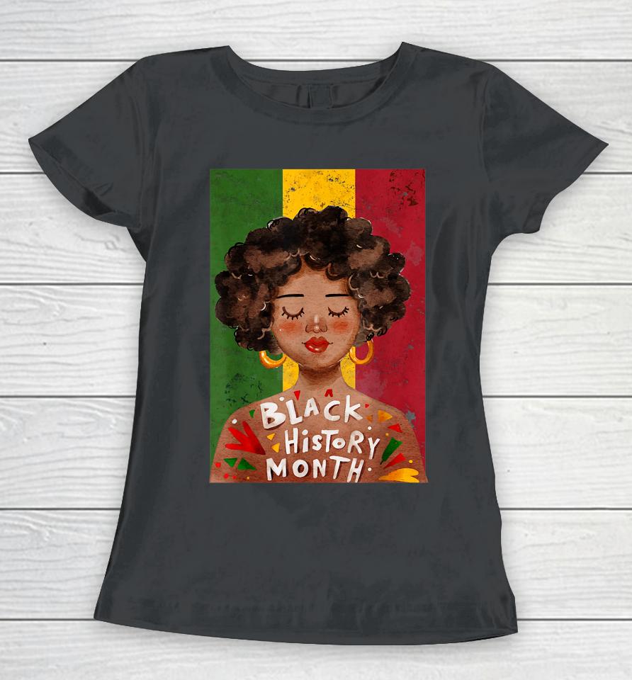 Black Woman Afro Vintage Black History Month Women T-Shirt