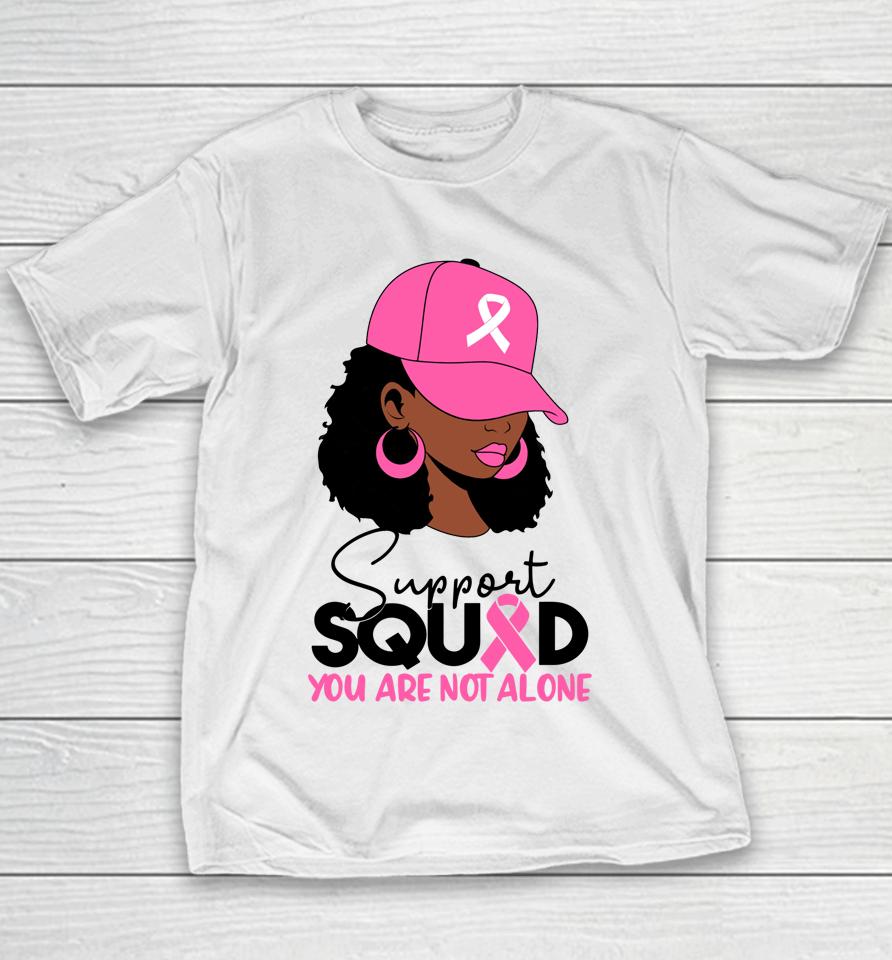 Black Woman In October We Wear Pink Breast Cancer Awareness Youth T-Shirt