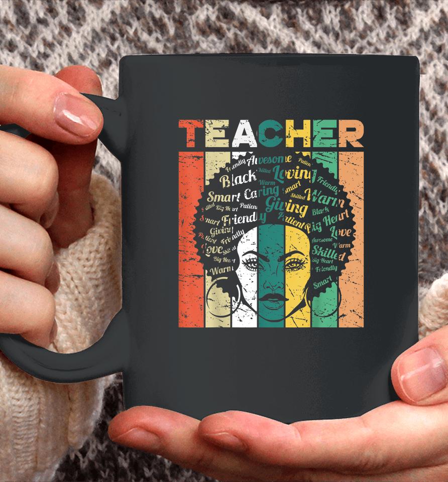 Black Woman Teacher Afro Retro Black History Month Gift Coffee Mug