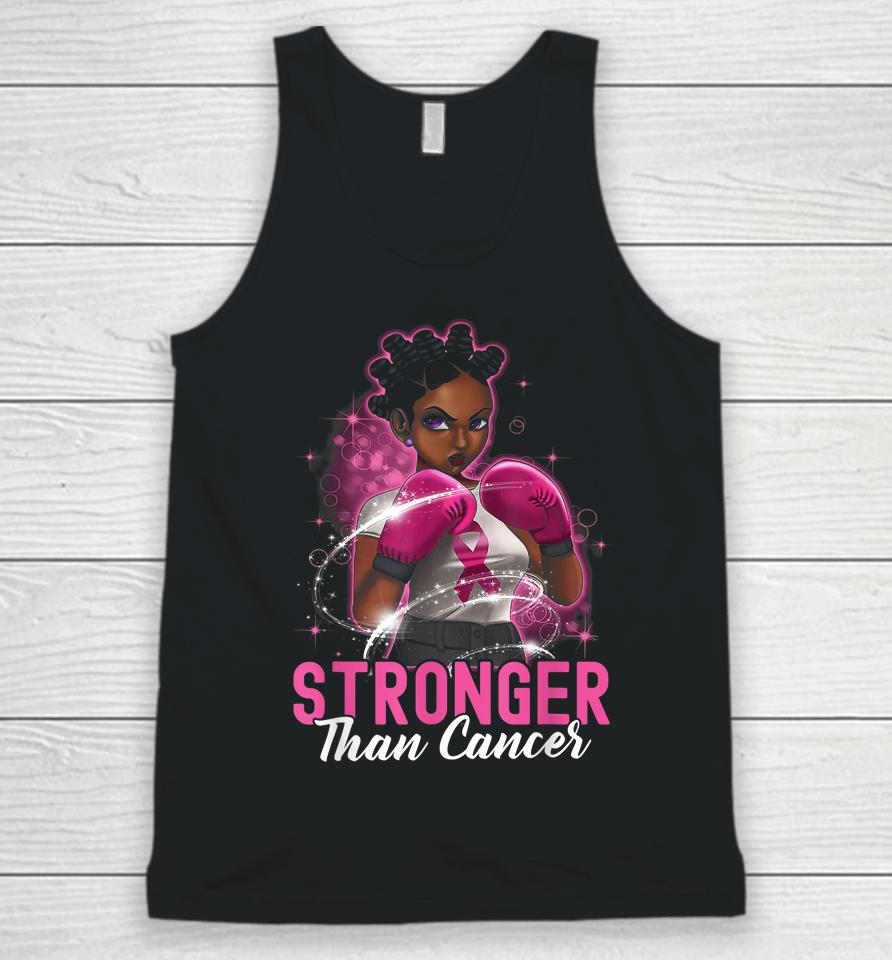 Black Women Queen Stronger Than Breast Cancer Pink Ribbon Unisex Tank Top
