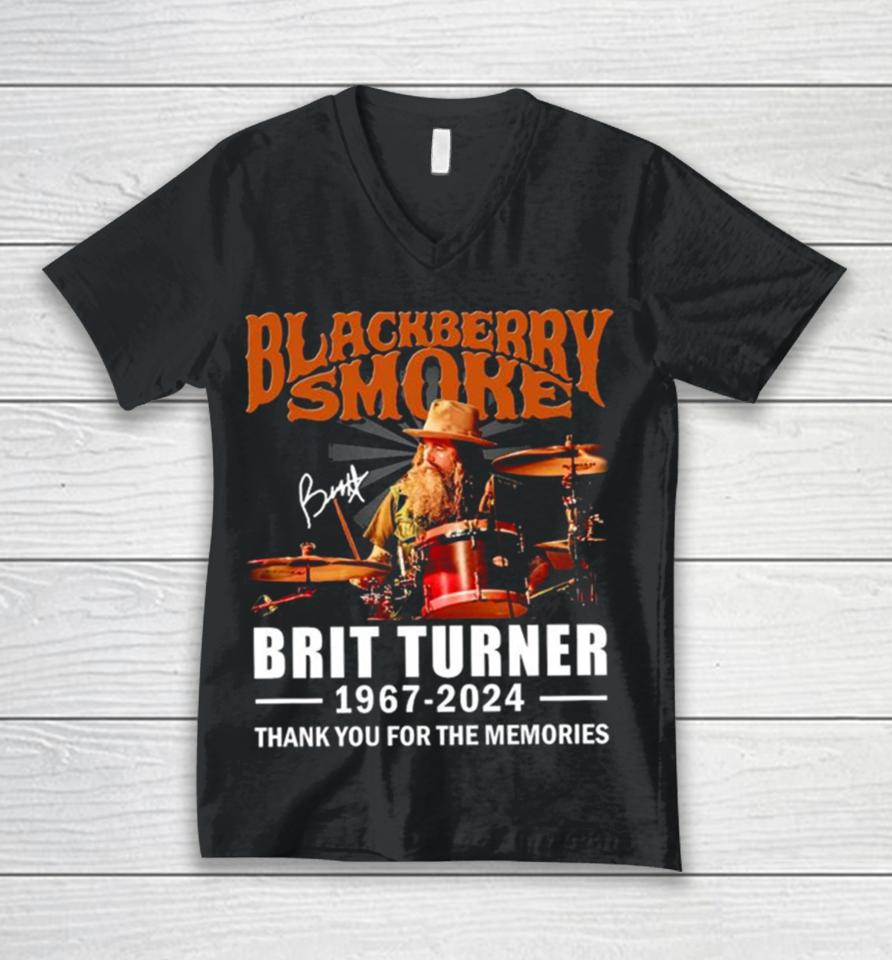 Blackberry Smoke Brit Turner 1967 2024 Thank You For The Memories Signatures Unisex V-Neck T-Shirt