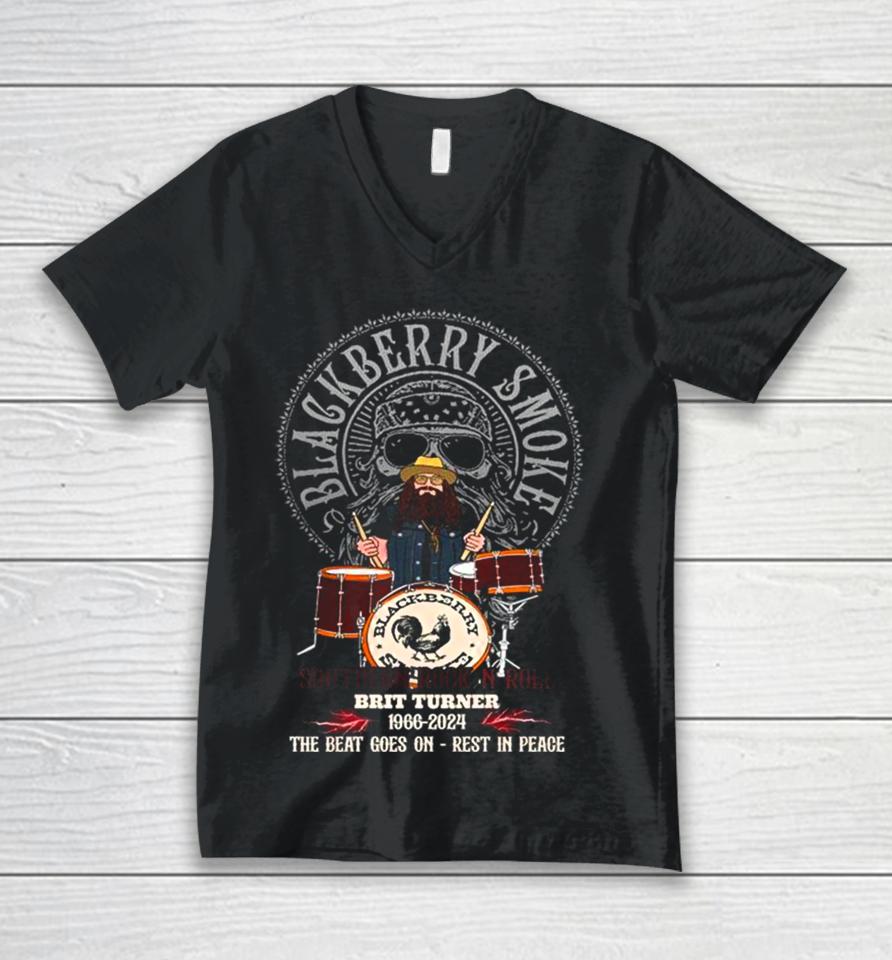 Blackberry Smoke Southern Rock N Roll Brit Turner 1966 2024 The Beat Goes On Rest In Peace Unisex V-Neck T-Shirt