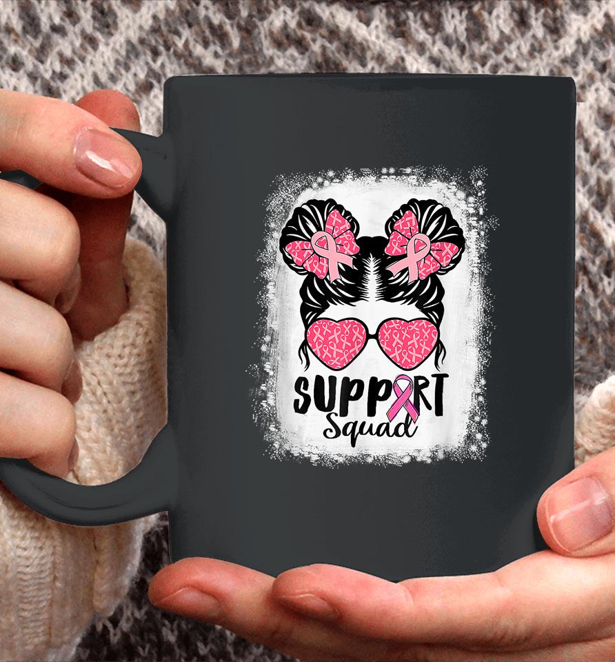 Bleached Pink Out Football Mom Messy Bun Pink Breast Cancer Coffee Mug