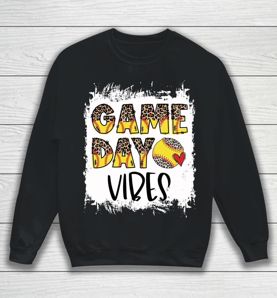 Bleached Softball Game Day Vibes Tee Softball Season Outfit Sweatshirt