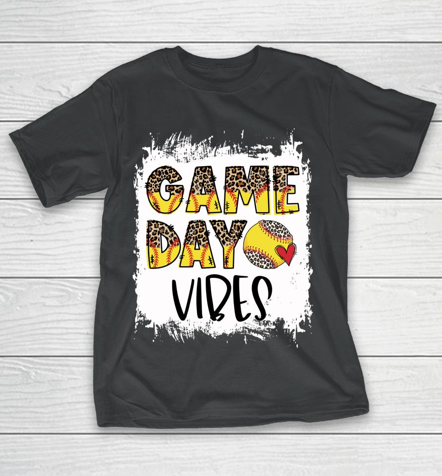 Bleached Softball Game Day Vibes Tee Softball Season Outfit T-Shirt