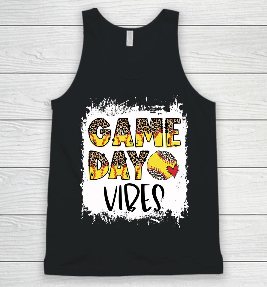 Bleached Softball Game Day Vibes Tee Softball Season Outfit Unisex Tank Top