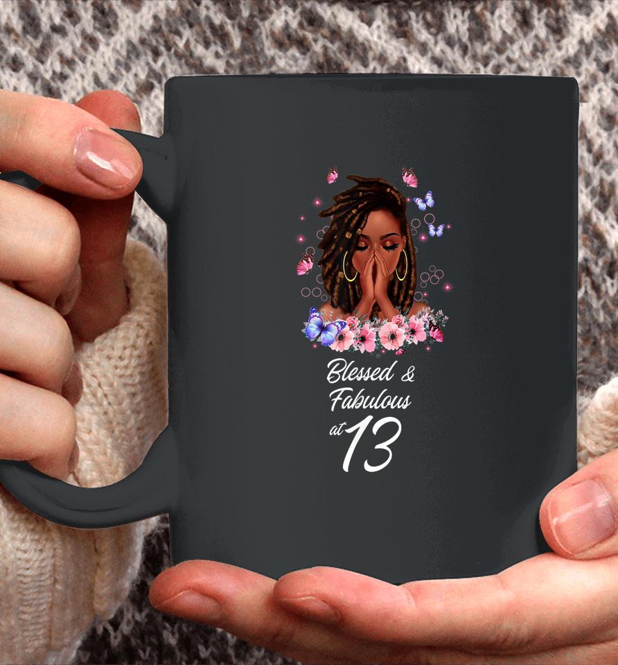 Blessed And Fabulous At 13 Shirt 13 Years Old Birthday Melanin Coffee Mug