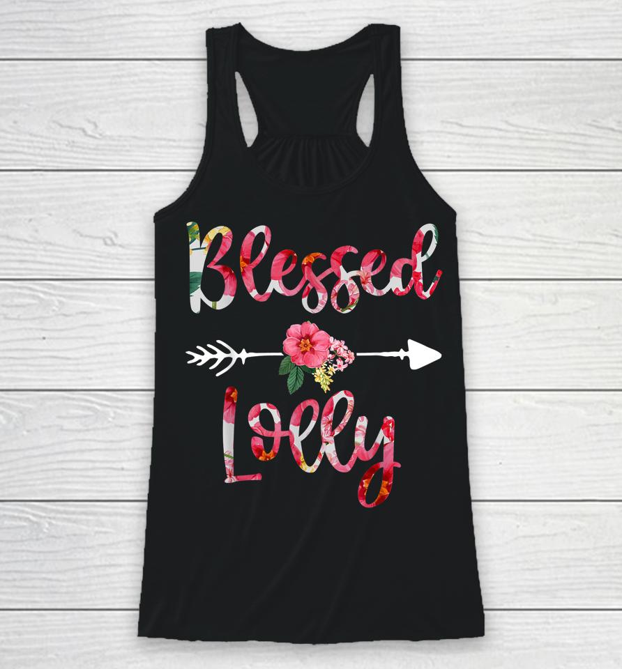 Blessed Lolly Floral Mothers Day Grandma Racerback Tank