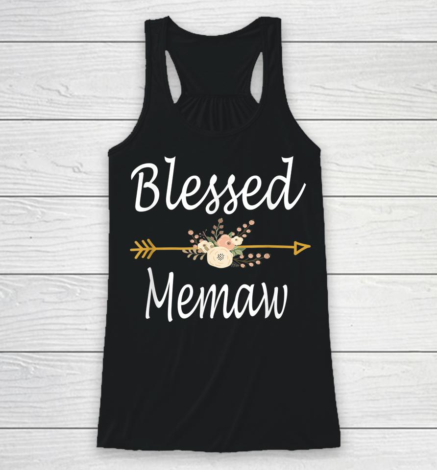 Blessed Memaw Mothers Day Racerback Tank