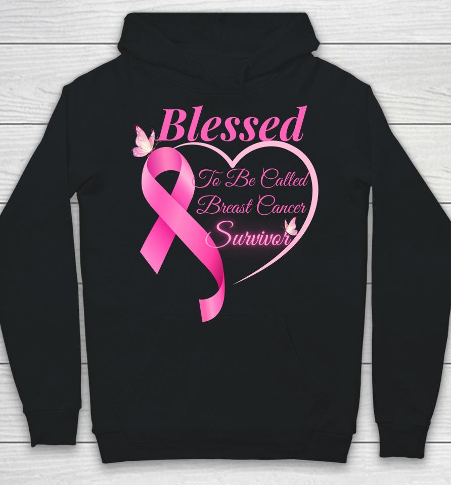 Blessed To Be Called Breast Cancer Survivor Pink Butterfly Hoodie