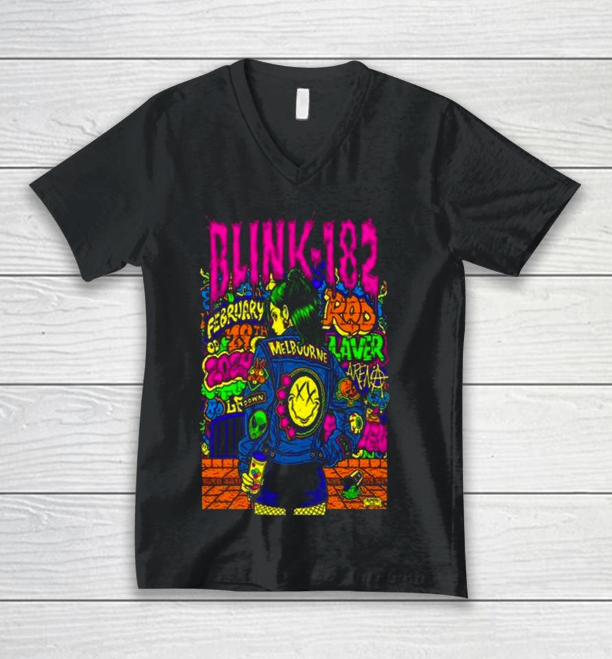 Blink 182 Rod Laver Arena Feb 29 2024 Event Unisex V-Neck T-Shirt