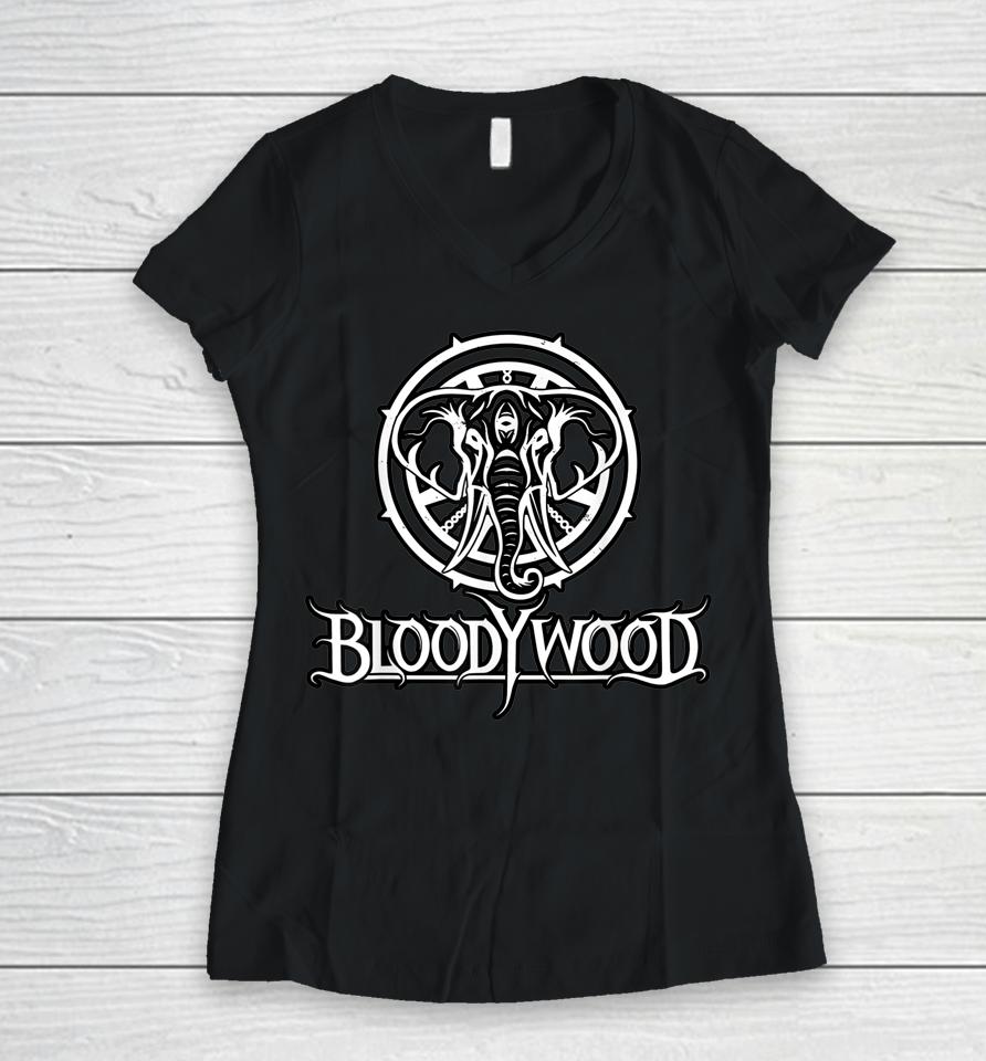 Bloody Wood Women V-Neck T-Shirt