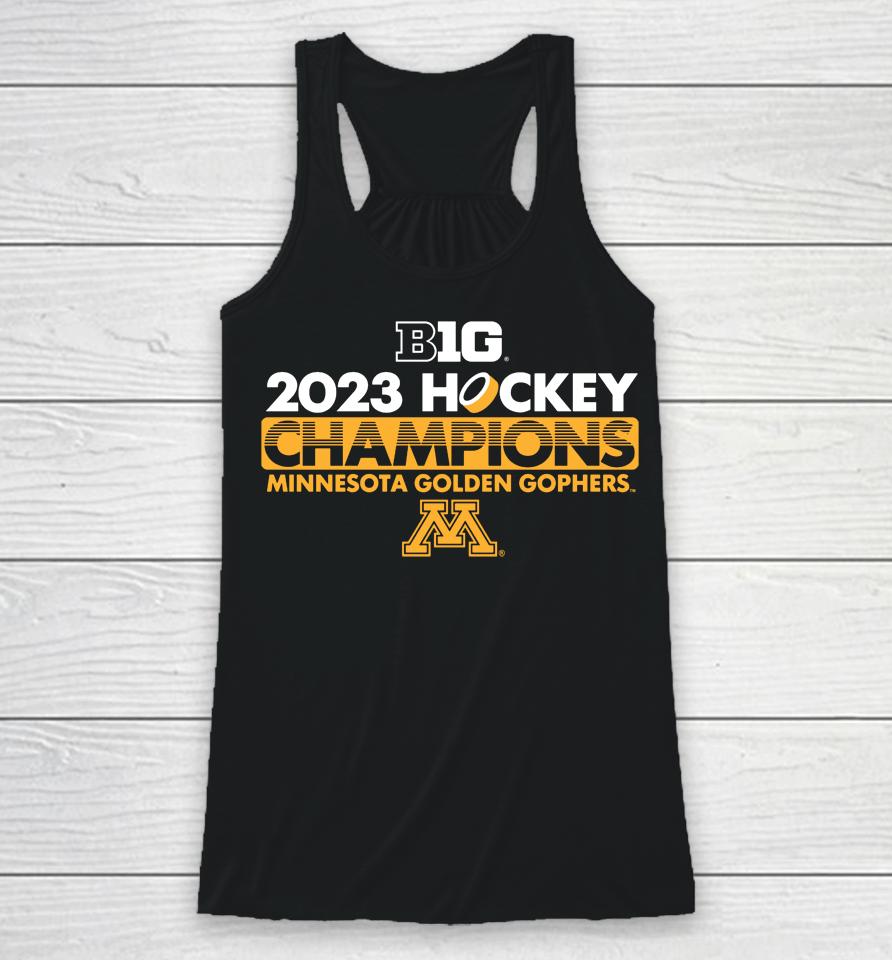 Blue 84 Hockey Regular Season Champions Minnesota Golden Gophers 2023 Big Ten Racerback Tank