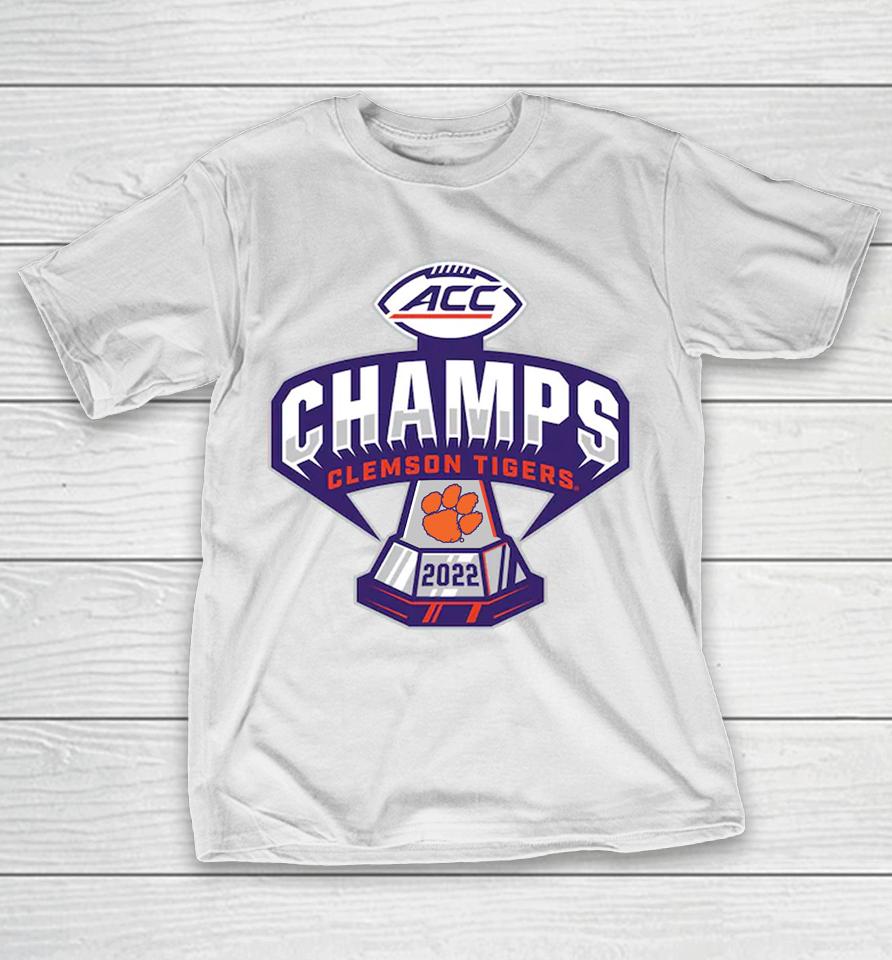 Blue 84 Orange Clemson Tigers 2022 Acc Football Conference Champions Locker Room T-Shirt