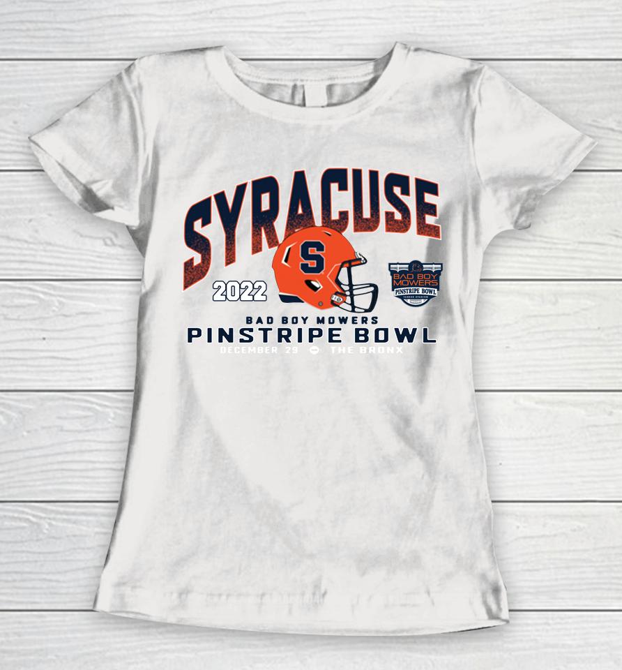 Blue 84 Orange Syracuse Football Pinstripe Bowl Women T-Shirt